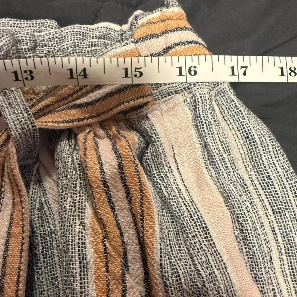 Jolt High Waist Striped Shorts - Orange, Gray, Cream Coastal style xl